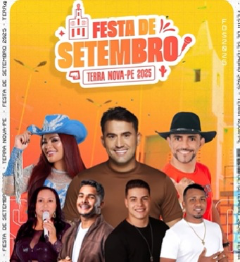 Prefeitura de Terra Nova-PE divulga grade completa da Festa de Setembro 2025