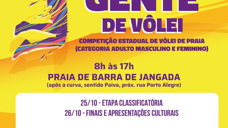 Praia de Barra de Jangada recebe evento Arena da Gente de Vôlei neste fim de semana