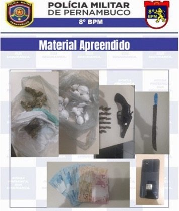 Homem é preso com revólver, munições e drogas na zona rural de Serrita