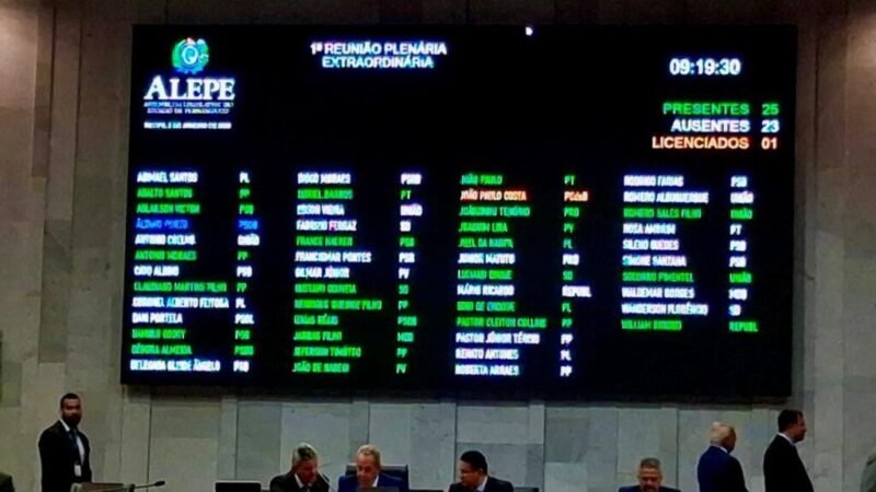 ALEPE APROVA CONVOCAÇÃO EXTRAORDINÁRIA PARA VOTAR PROJETOS DE RAQUEL A PARTIR DE SEGUNDA