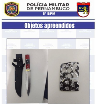 Polícia Militar detém homem com faca na cintura e droga em Salgueiro