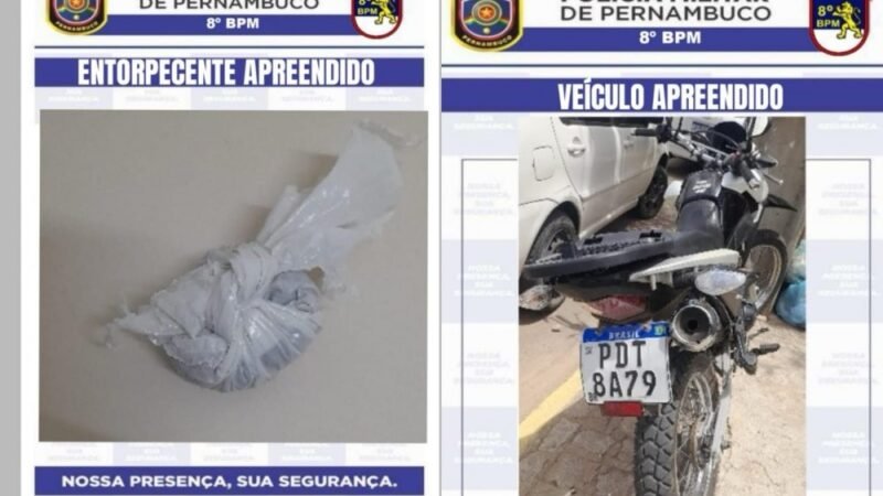 Motociclista é detido após realizar manobras perigosas e ser flagrado com maconha em Salgueiro