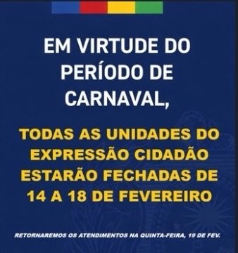 Unidades do Expresso Cidadão vão fechar durante o Carnaval em Pernambuco