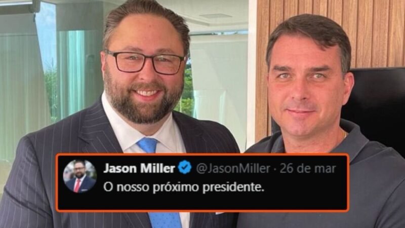 Conselheiro de Donald Trump, Jason Miller publica foto com Flávio Bolsonaro: “Próximo presidente”