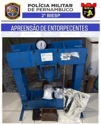 Polícia Militar apreende drogas e prensa industrial usada no refino de entorpecentes em Petrolina
