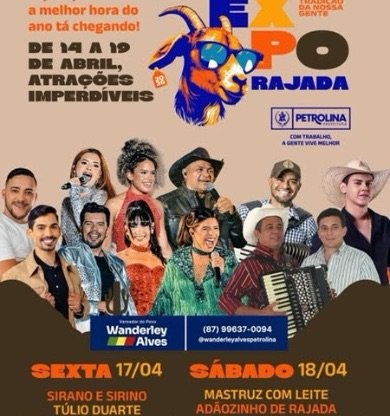 Prefeitura de Petrolina divulga programação da ExpoRajada 2026, abrindo calendário dos festejos juninos