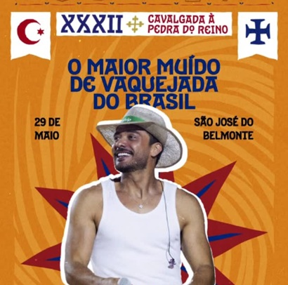 Wesley Safadão tem show confirmado na 32ª Cavalgada à Pedra do Reino de São José do Belmonte