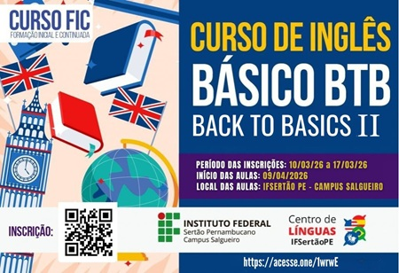 Campus Salgueiro do IFSertãoPE abre inscrições para curso de Inglês Básico
