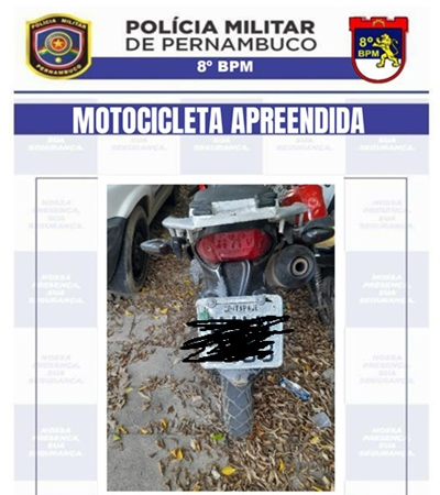 Polícia Militar apreende moto com sinais de adulteração que estava há três dias em borracharia de Salgueiro