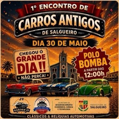 1° Encontro de Carros Antigos movimenta Salgueiro neste sábado