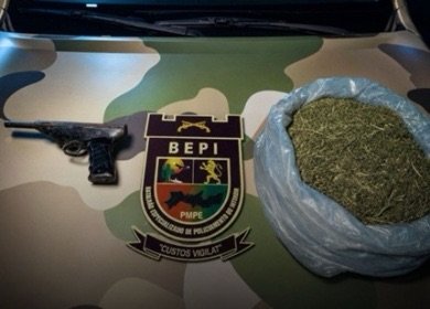 Homens são presos com drogas e pistola em operação do BEPI na zona rural de Mirandiba