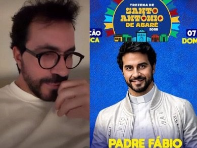 Padre Fábio de Melo reage a cartaz de show em Abaré-BA feito com IA: “Quem fez essa desgraceira?”