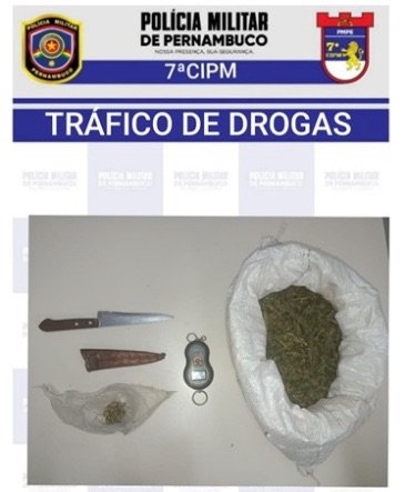 Homem é preso em flagrante por tráfico de drogas em Santa Maria da Boa Vista