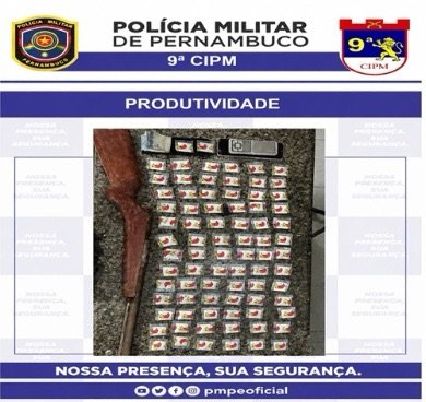 Dupla é presa com arma de fogo e 92 papelotes de cocaína em Trindade-PE