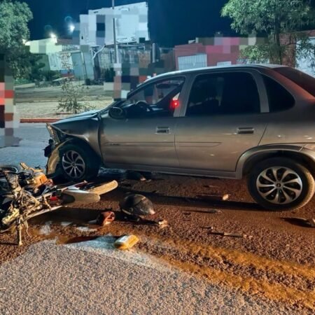 Exclusivo! Colisão entre carro e motocicleta deixa dois feridos na BR-232, em Salgueiro
