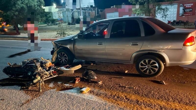 Exclusivo! Colisão entre carro e motocicleta deixa dois feridos na BR-232, em Salgueiro