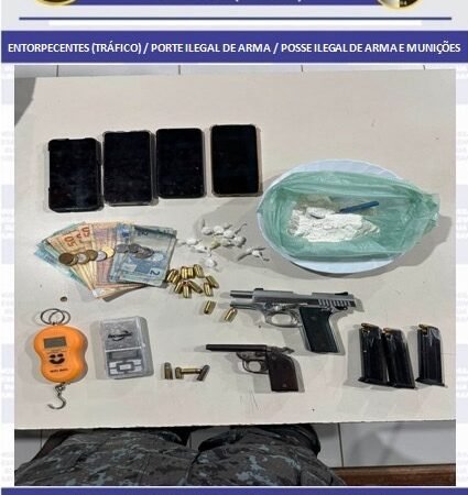 Operação policial desarticula suposto ponto de tráfico, apreende armas, drogas e munições e prende suspeitos em Serra Talhada