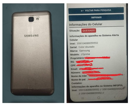 Celular furtado em Petrolina é recuperado pela Polícia Militar no Centro de Cedro