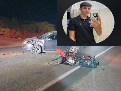 Jovem morre em colisão de moto com carro em Parnamirim-PE