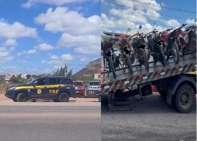 PRF apreende várias motos durante blitz em Salgueiro