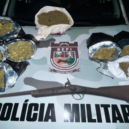 EXCLUSIVO! BEPI apreende mais de 4 kg de maconha e arma de fogo durante operação em Carnaubeira da Penha