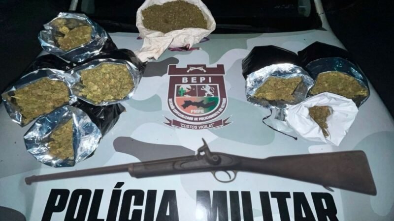 EXCLUSIVO! BEPI apreende mais de 4 kg de maconha e arma de fogo durante operação em Carnaubeira da Penha