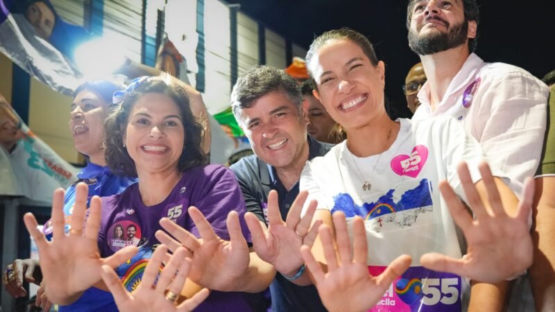 Em grande caminhada em Paulista, Raquel Lyra e Eduardo da Fonte participam do lançamento das candidaturas de Marcelo Gouveia a deputado federal e Amanda Ramos a deputada estadual