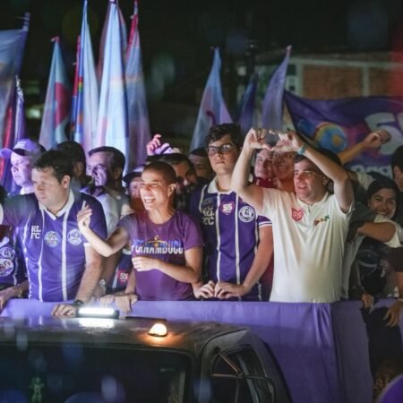 Em Palmares, Raquel Lyra e Eduardo da Fonte mobilizam multidão em grande ato ao lado do prefeito Júnior de Beto
