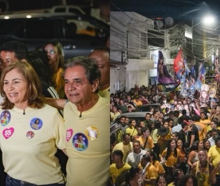 Eduardo da Fonte e prefeito Carlos Santana levam multidão às ruas de Nossa Senhora do Ó, em Ipojuca&nbsp;