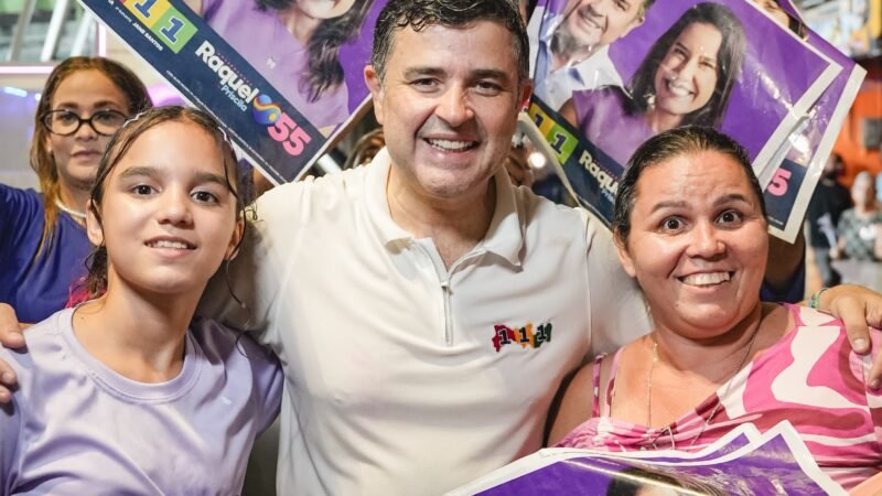 Sob forte chuva, Raquel Lyra e Eduardo da Fonte levam multidão e mostram força da chapa Pernambuco de Coração às ruas de Entra a Pulso
