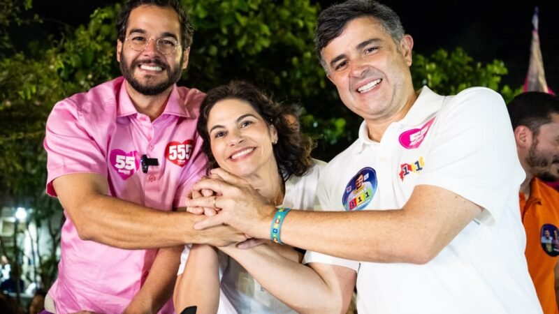 Raquel Lyra e Eduardo da Fonte levam força da chapa em grande caminhada por Roda de Fogo, no Recife