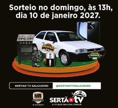 Sertão TV e MR Produções lançam promoção com sorteio de carro e outros prêmios para movimentar comércio de Salgueiro