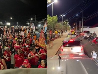 Apoiadores de Lula e Flávio Bolsonaro realizam manifestações políticas em Salgueiro nesta sexta e sábado