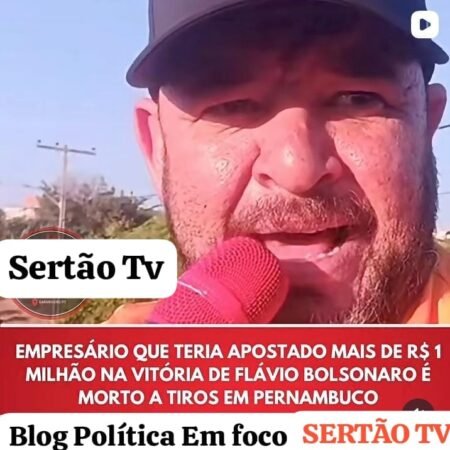 Empresário que teria apostado mais de R$ 1 milhão na vitória de Flávio Bolsonaro é morto a tiros em Pernambuco